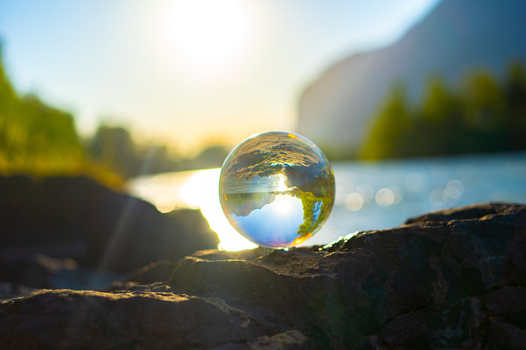 Glass globe in nature